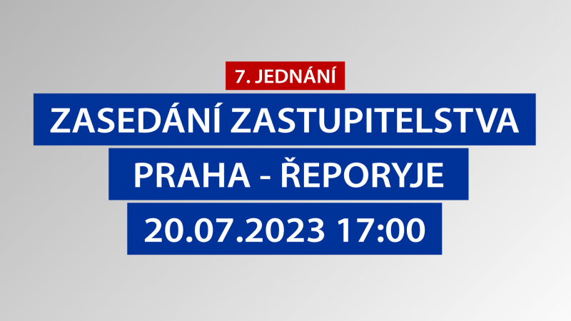 7.zasedání Zastupitelstva městské části Praha – Řeporyje, 20.7.2022 17:00