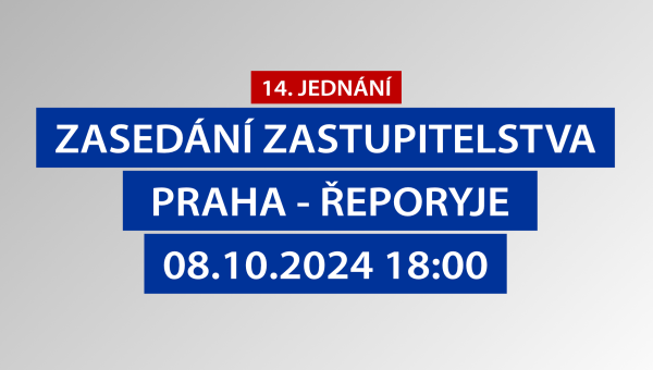 14.zasedání Zastupitelstva městské části Praha – Řeporyje, 08.10.2024 18:00