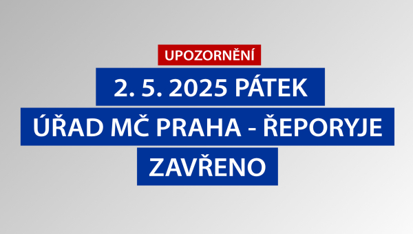 V pátek 2. května 2025 Městský úřad uzavřen